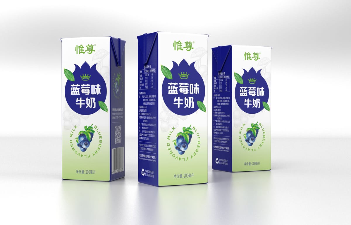 惟尊蓝莓味牛奶